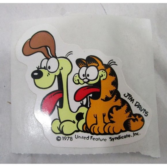 Vintage Garfield Odie Stickers Five Assorted Singles GUC Vintage 1980s - Picture 7 of 13